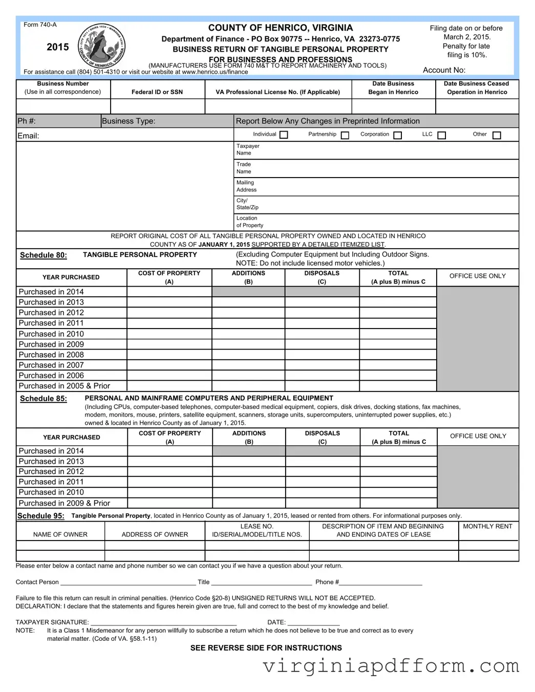 740 A Virginia Form