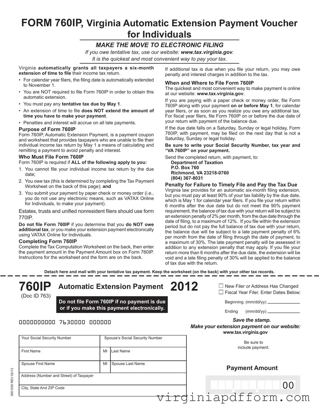 760Ip Virginia Form