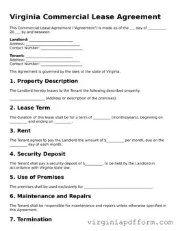 Valid  Commercial Lease Agreement Template for Virginia