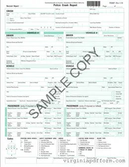 Virginia Police Crash Report Form