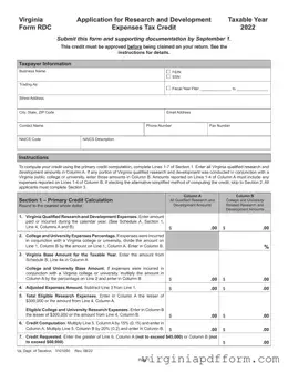 Virginia Rdc Form