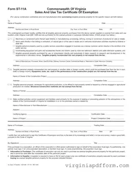 Virginia St 11A Form