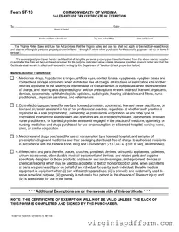 Virginia St 13 Form