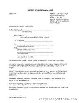 Visitation Status At Virginia Form