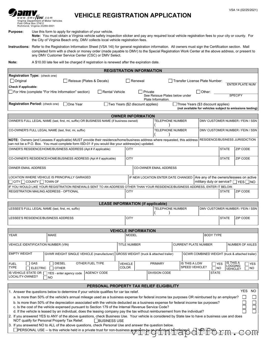 Virginia Dmv Registration Form