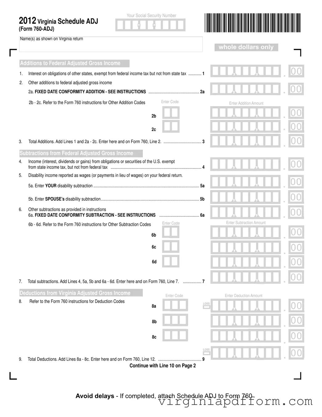 Virginia Schedule Adj Form