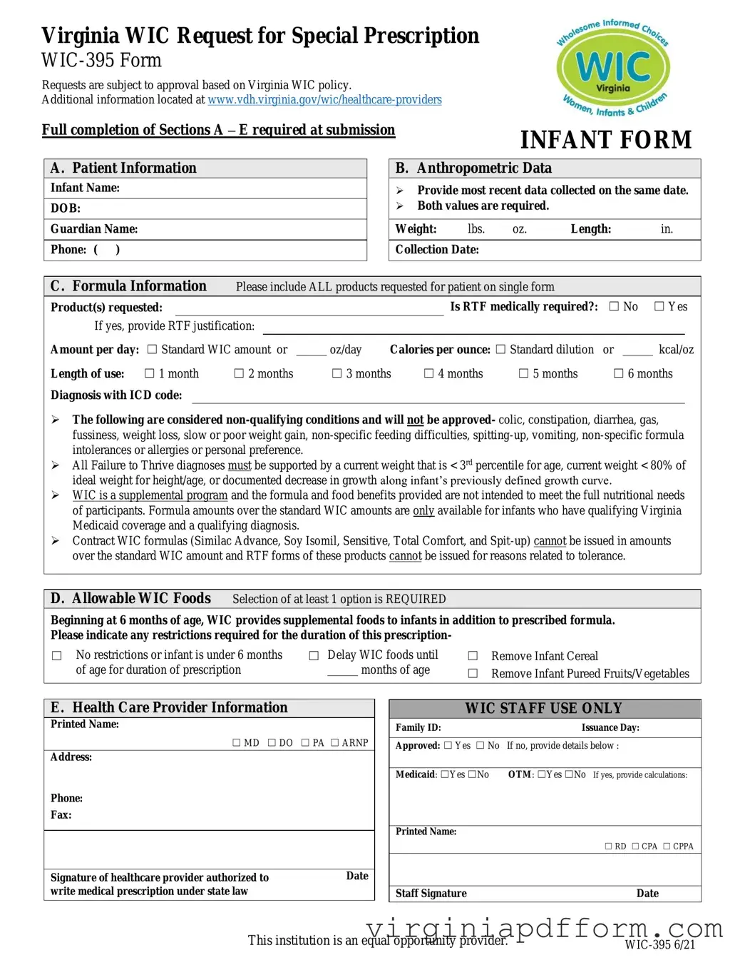 Virginia Wic 395 Form